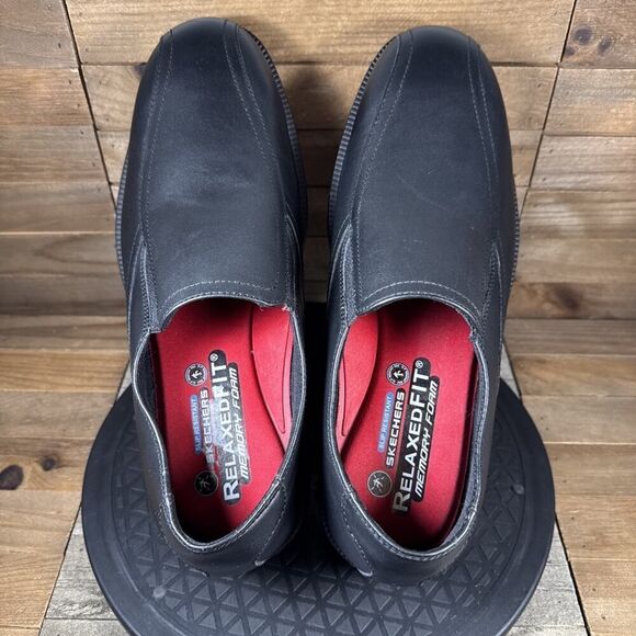 Skechers Mens Size 11 Black Work Relaxed Fit Gretna Slip Resistant Slip On Shoes - Picture 5 of 10
